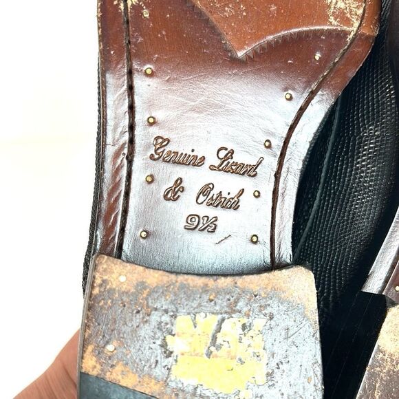 David X Genuine Lizard and Ostrich Men's Dress Shoes Black Size 9.5 - Picture 14 of 14